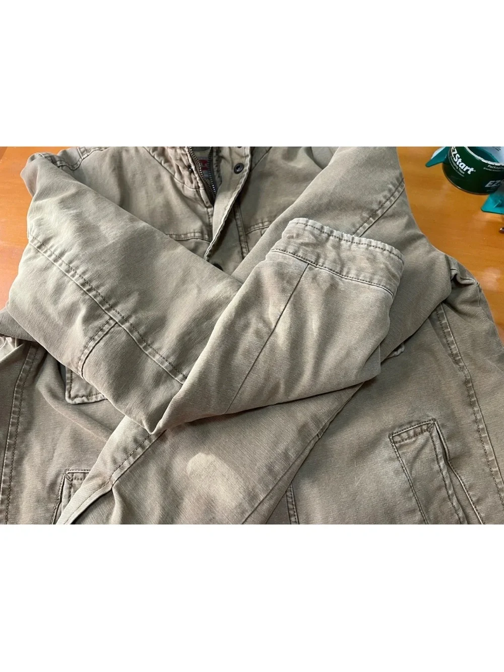 Levi's Men's Khaki Canvas Military Field Jacket Quilted Size M LM8CC046